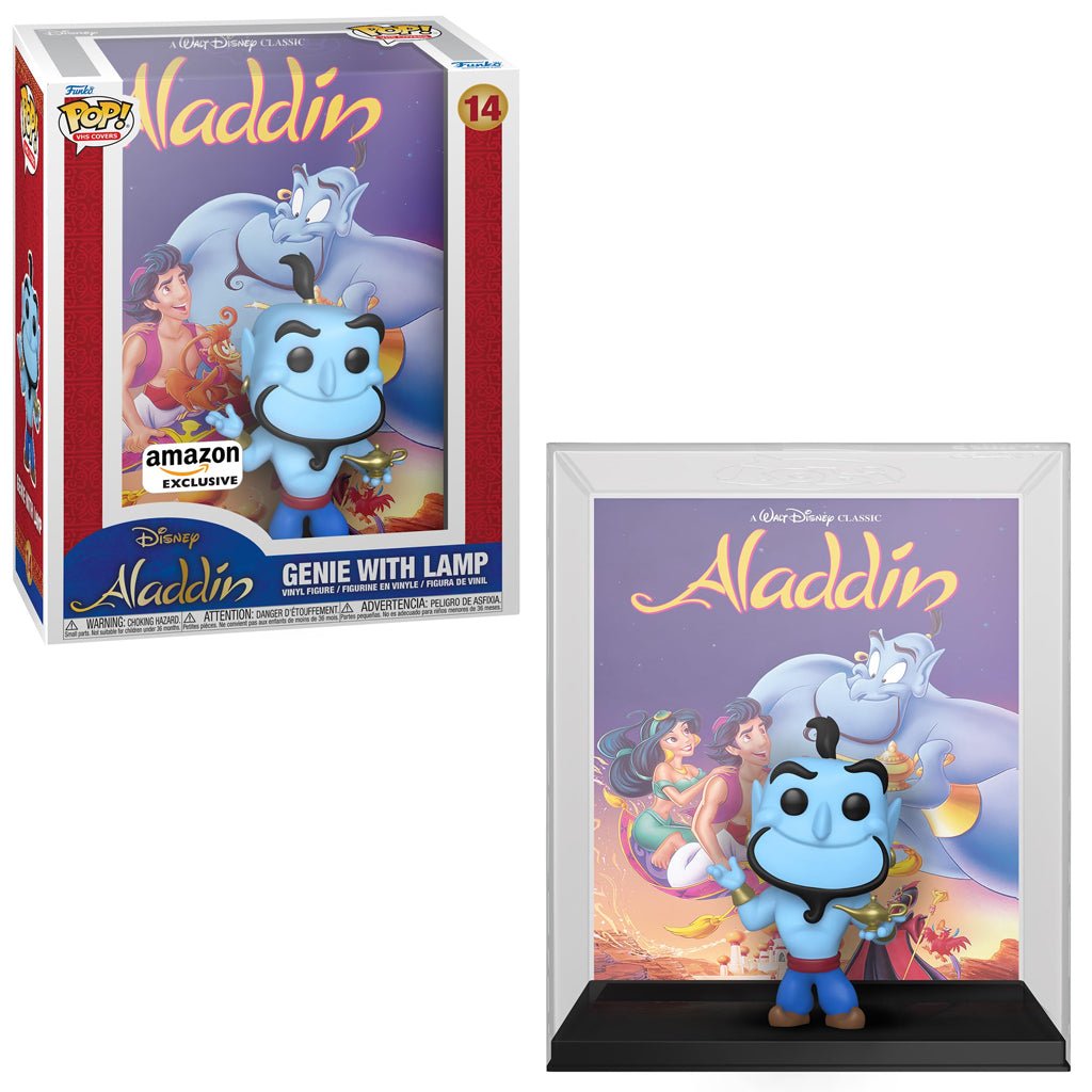Funko - Genie with Lamp (Aladdin) - VHS Cover Pop! Vinyl Figure *Amazon Exclusive* - Top CollectiblesVinyl FiguresFunko