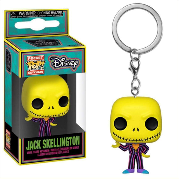 Funko - Jack Skellington Blacklight (The Nightmare Before Christmas) - Pocket Pop! Keychain - Top CollectiblesVinyl FiguresFunko