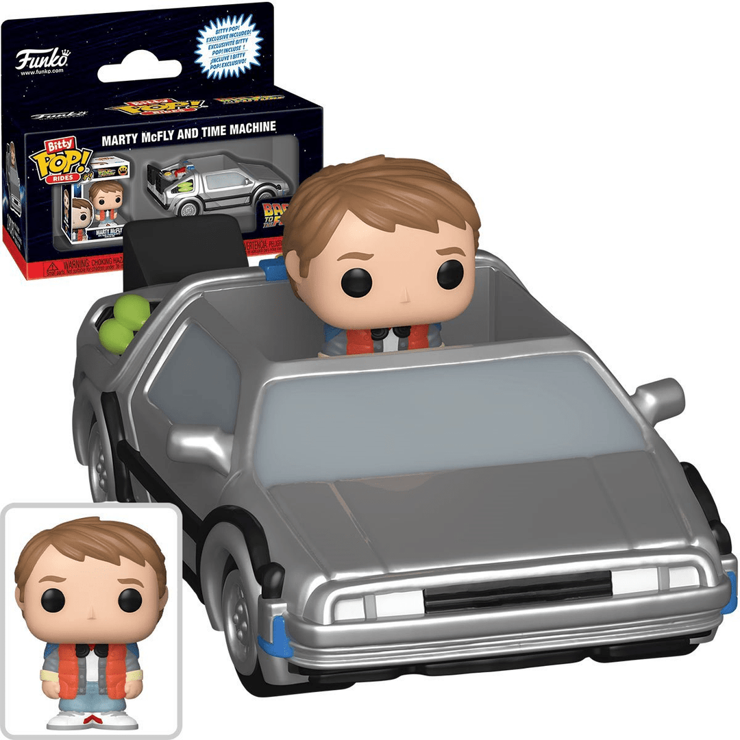 Funko - Marty McFly and Time Machine (Back to the Future) - Bitty Pop! Ride Vinyl Figure - Top CollectiblesVinyl FiguresFunko