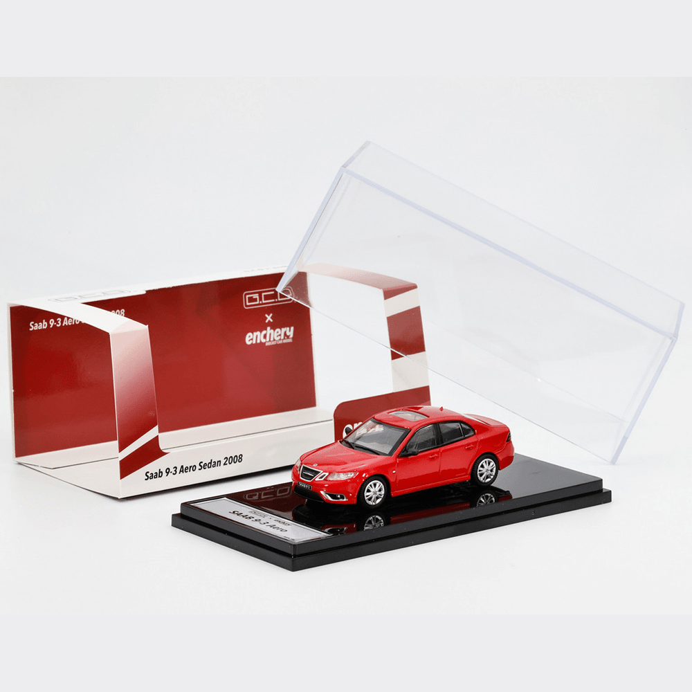 GCD x Enchery - Saab 9 - 3 Aero Sedan 2008 - Red - Top CollectiblesDiecastEnchery