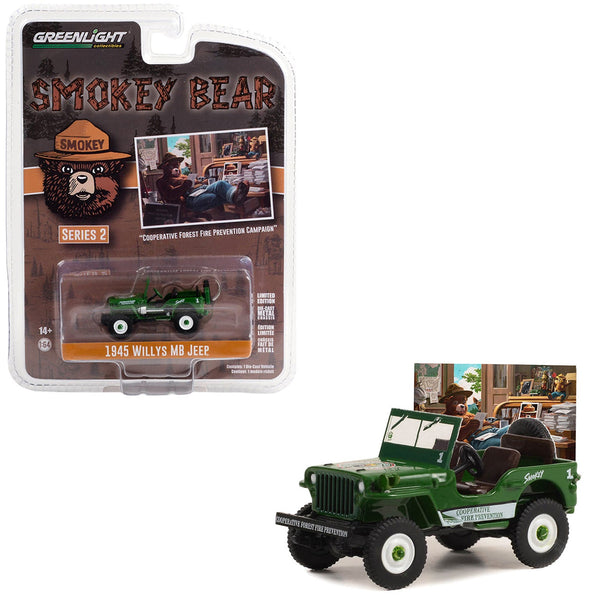 Greenlight - 1945 Willys MB Jeep - 2023 Smokey Bear Series 2 - Top CollectiblesDiecastGreenlight