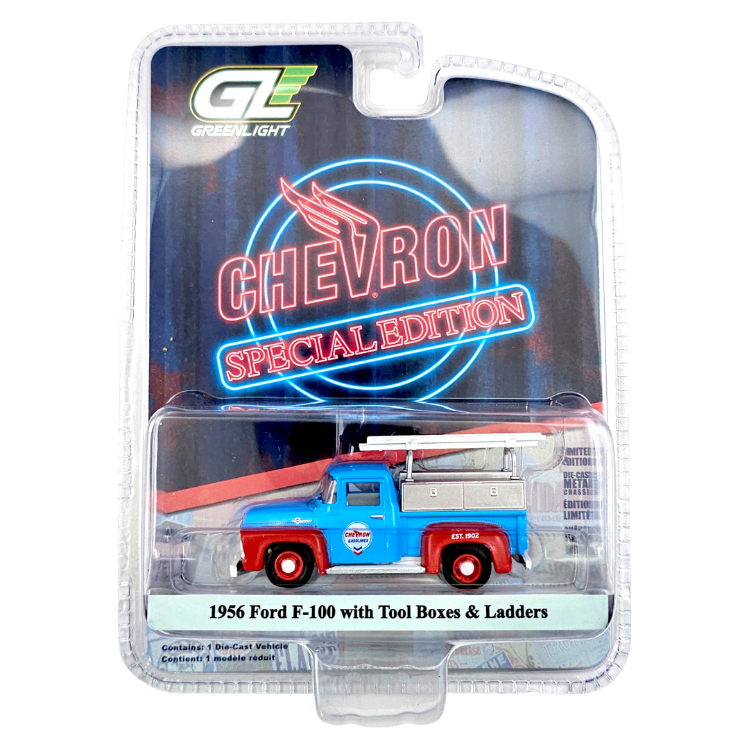 Greenlight - 1956 Ford F - 100 with Tool Boxes & Ladders - 2025 Chevron Special Edition Series - Top CollectiblesDiecastGreenlight