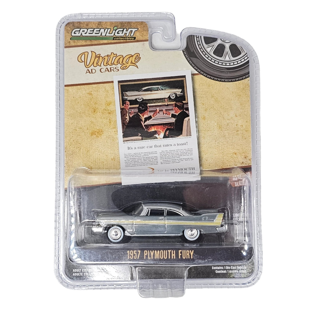 Greenlight - 1957 Plymouth Fury - 2024 Vintage Ad Cars Series *Raw Chase* - Top CollectiblesDiecastGreenlight