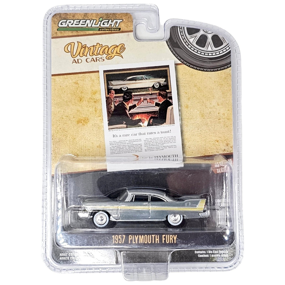 Greenlight - 1957 Plymouth Fury - 2024 Vintage Ad Cars Series *Raw Chase* - Top CollectiblesDiecastGreenlight