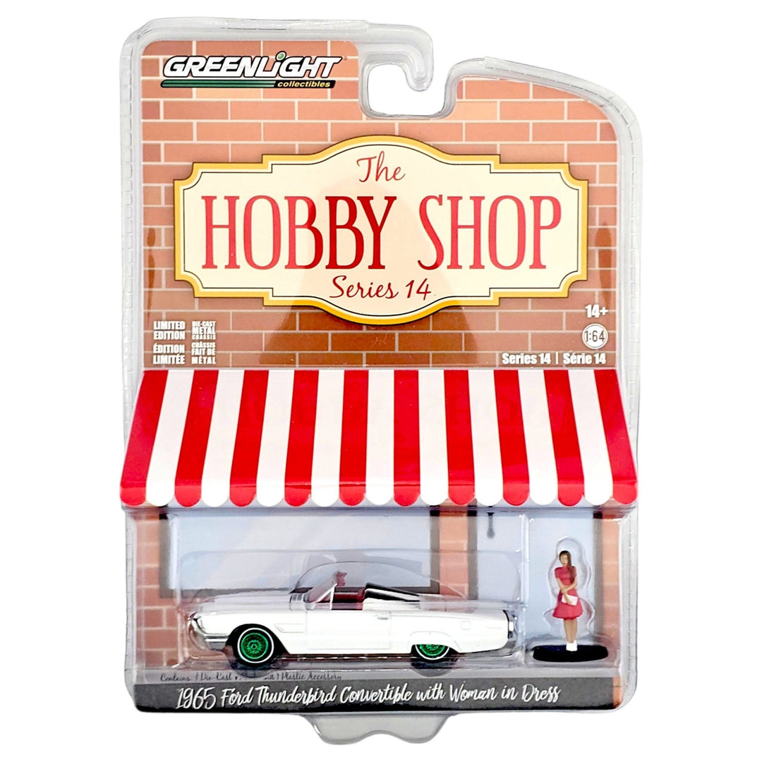 Greenlight - 1965 Ford Thunderbird Convertible with Woman in Dress- 2023 Hobby Shop Series *Chase* - Top CollectiblesDiecastGreenlight