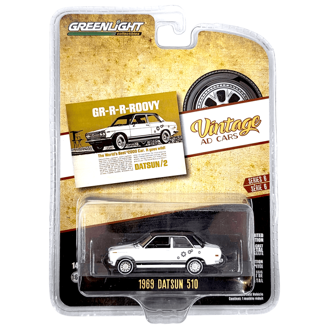 Greenlight - 1969 Datsun 510 - 2021 Vintage Ad Cars Series - Top CollectiblesDiecastGreenlight