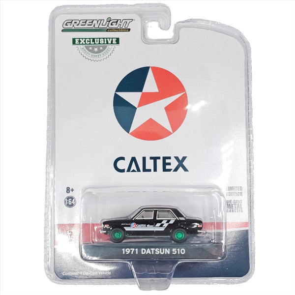 Greenlight - 1971 Datsun 510 - 2021 Caltex Series *Hobby Exclusive - Chase* - Top CollectiblesDiecastGreenlight