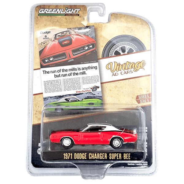 Greenlight - 1971 Dodge Charger Super Bee - 2021 Vintage AD Cars Series - Top CollectiblesDiecastGreenlight