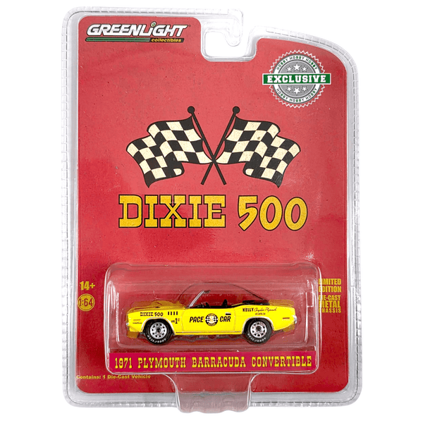 Greenlight - 1971 Plymouth Barracuda Convertible "Dixie 500" - 2022 *Hobby Exclusive* - Top CollectiblesDiecastGreenlight