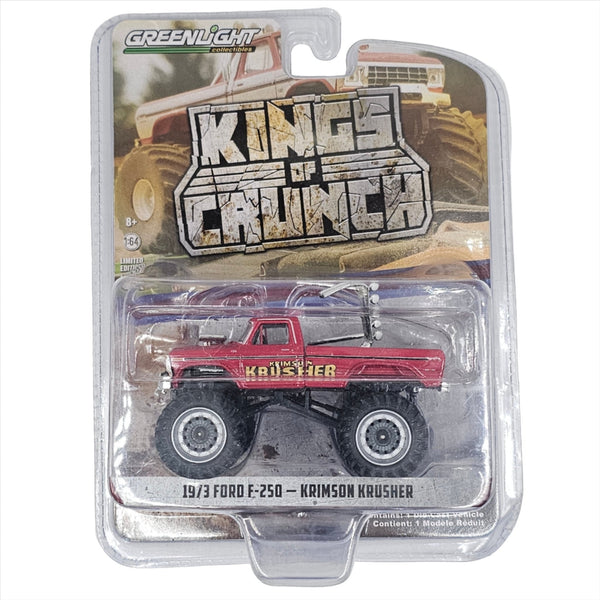 Greenlight - 1973 Ford F - 250 "Krimson Krusher" - 2021 Kings of Crunch Series - Top CollectiblesDiecastGreenlight