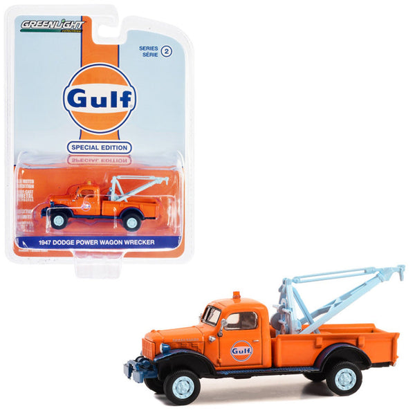 Greenlight - 1974 Dodge Power Wagon Wrecker - 2024 Gulf Oil Special Edition Series 2 - Top CollectiblesDiecastGreenlight