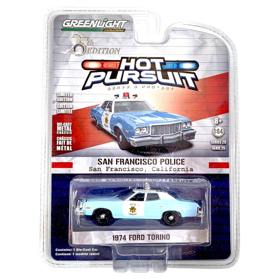 Greenlight - 1974 Ford Torino - 2017 Hot Pursuit Series - Top CollectiblesDiecastGreenlight