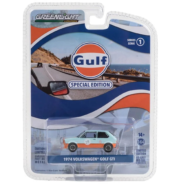 Greenlight - 1974 Volkswagen Golf GTI - 2023 Gulf Oil Special Edition Series 1 - Top CollectiblesDiecastGreenlight