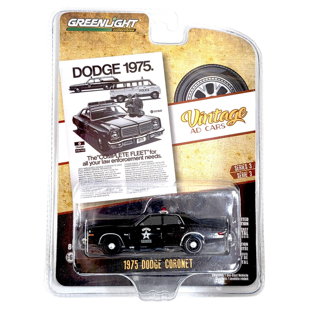 Greenlight - 1975 Dodge Coronet - 2020 Vintage Ad Cars Series - Top CollectiblesDiecastGreenlight