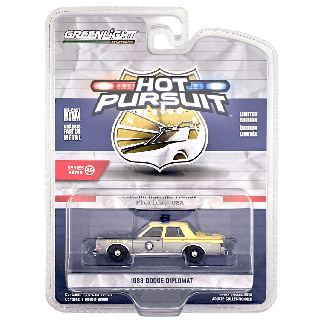 Greenlight - 1983 Dodge Diplomat - 2024 Hot Pursuit Series *Raw Chase* - Top CollectiblesDiecastGreenlight
