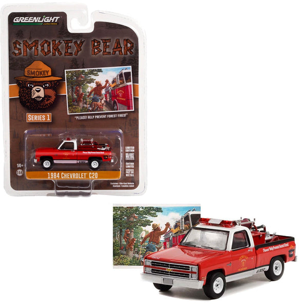 Greenlight - 1984 Chevrolet C20 Custom Deluxe - 2022 Smokey Bear Series 1 - Top CollectiblesDiecastGreenlight