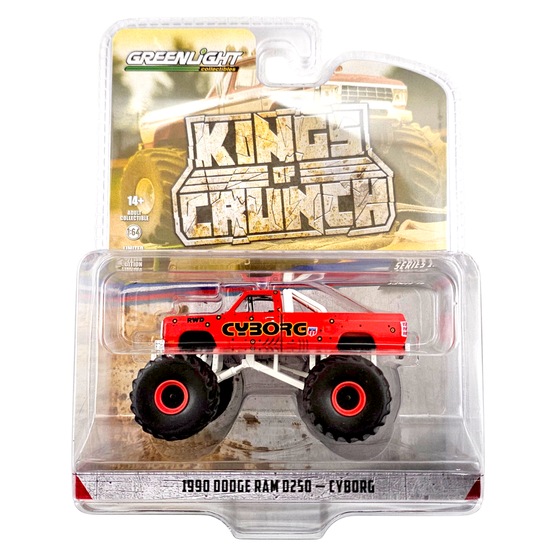 Greenlight - 1990 Dodge Ram D250 "Cyborg" - 2025 Kings of Crunch Series - Top CollectiblesDiecastGreenlight
