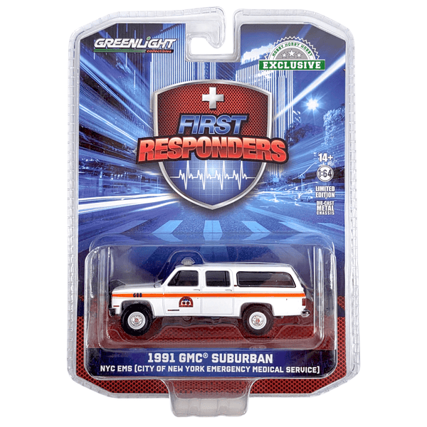 Greenlight - 1991 GMC Suburban - NYC EMS - 2023 First Responders Series *Hobby Exclusive* - Top CollectiblesDiecastGreenlight