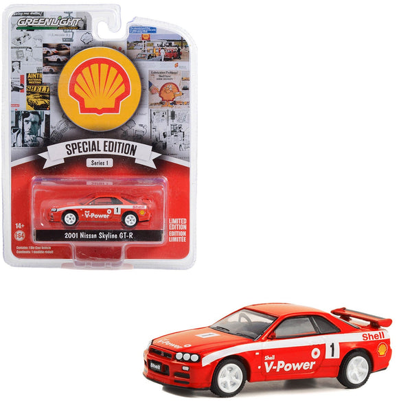 Greenlight - 2001 Nissan Skyline GT - R (R34) - 2023 Shell Oil Special Edition Series - Top CollectiblesDiecastGreenlight