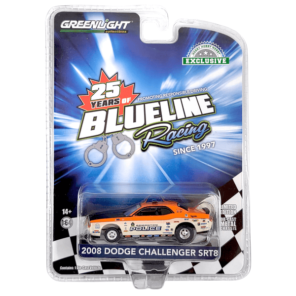Greenlight - 2008 Dodge Challenger SRT8 - 2023 Blueline Racing Series *Hobby Exclusive* - Top CollectiblesDiecastGreenlight