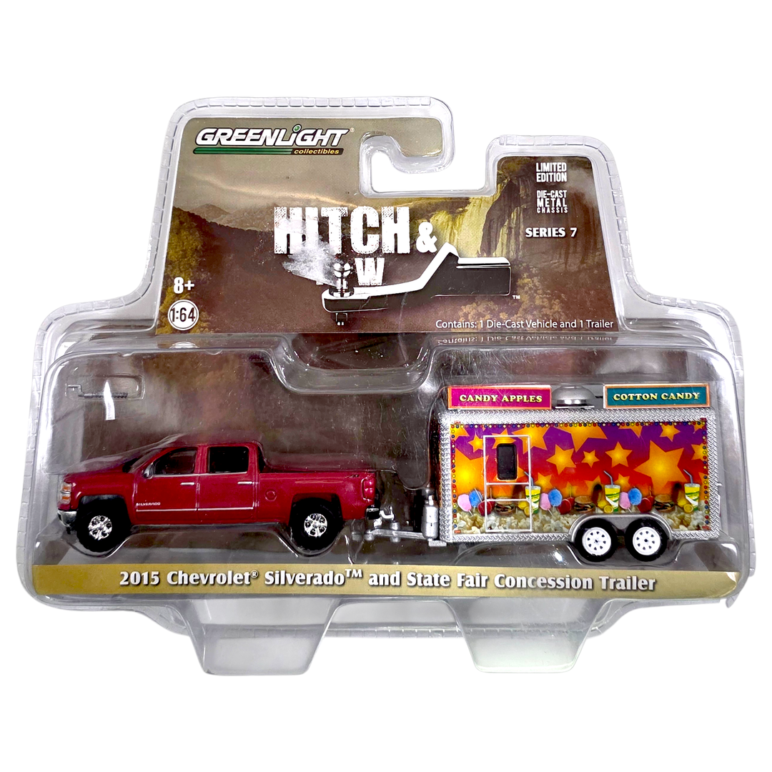 Greenlight - 2015 Chevrolet Silverado & State Fair Concession Trailer - 2017 Hitch & Tow Series - Top CollectiblesDiecastGreenlight