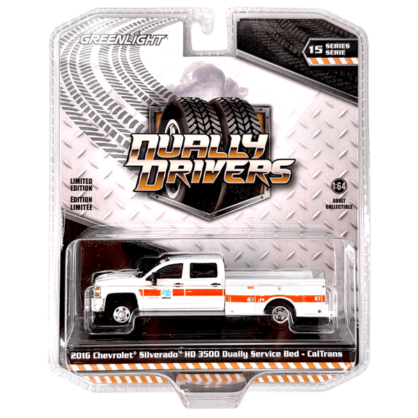 Greenlight - 2016 Chevrolet Silverado HD 3500 Dually Service Bed CalTrans - 2025 Dually Drivers Series - Top CollectiblesDiecastGreenlight