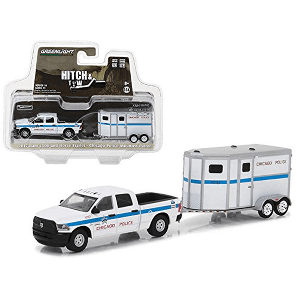 Greenlight - 2017 Ram 2500 & Horse Trailer - Chicago Police Mounted Patrol - 2017 Hitch & Tow Series - Top CollectiblesToy CarsGreenlight