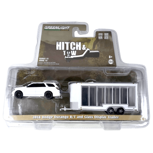 Greenlight - 2018 Dodge Durango R/T and Glass Display Trailer - 2018 Hitch & Tow Series - Top CollectiblesToy CarsGreenlight