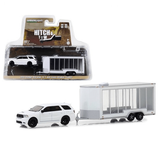 Greenlight - 2018 Dodge Durango R/T and Glass Display Trailer - 2018 Hitch & Tow Series - Top CollectiblesToy CarsGreenlight