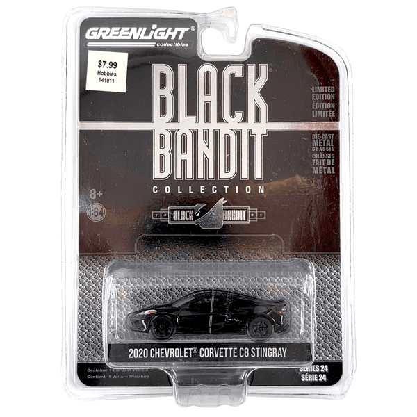 Greenlight - 2020 Chevrolet Corvette C8 Stingray - 2020 Black Bandit Series - Top CollectiblesDiecastGreenlight