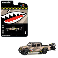 Greenlight - 2020 Jeep Gladiator Rubicon With Indian Motorcycle - Marine Livery *EMS Indonesia Exclusive* - Top CollectiblesDiecastGreenlight