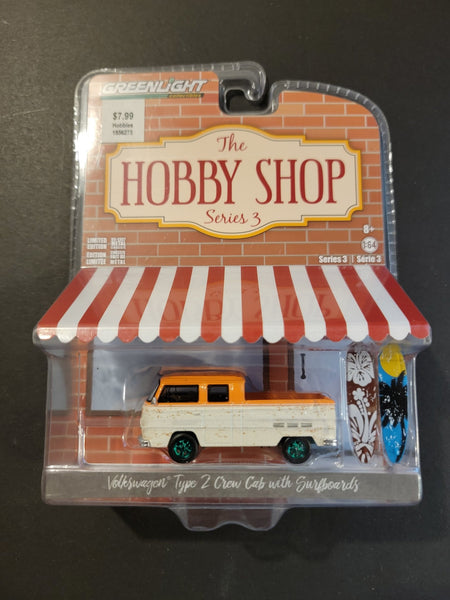 Greenlight - Volkswagen Type 2 Crew Cab with Surfboards - 2018 Hobby Shop Series *Chase* - Top CollectiblesDiecastGreenlight