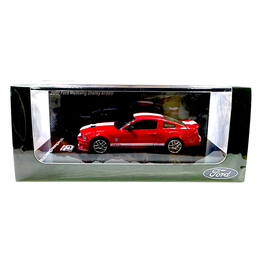 Greenlight x MotorHelix - 2007 Ford Mustang Shelby GT500 - Red w/ White Stripes - Top CollectiblesDiecastGreenlight