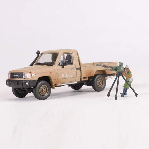 Hobby Fans - Toyota Land Cruiser LC79 War Pickup w/ Turret & Gunner - Tan - Top CollectiblesDiecastHobby Fans