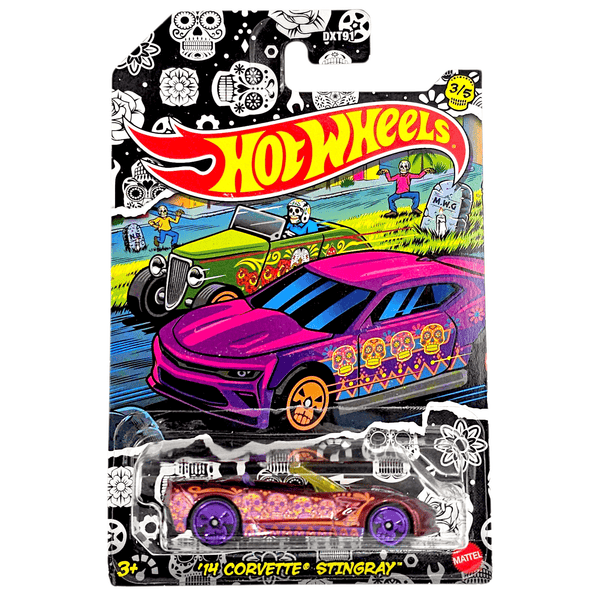 Hot Wheels - '14 Corvette Stingray - 2021 Dia De Los Muertos Series - Top CollectiblesDiecastHot Wheels