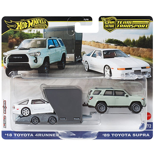 Hot Wheels - '18 Toyota 4Runner & '89 Toyota Supra - 2024 Team Transport Series - Top CollectiblesDiecastHot Wheels