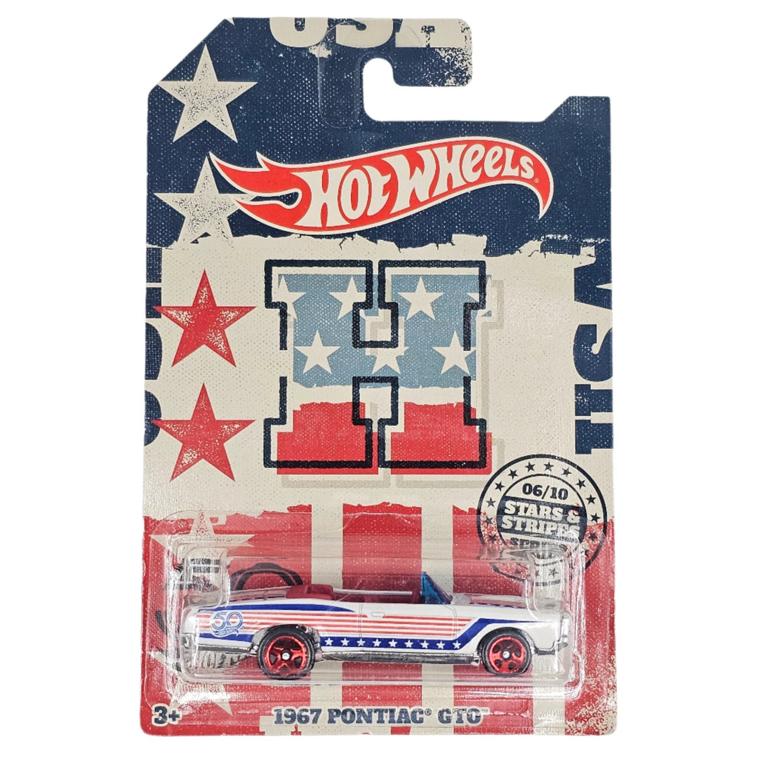 Hot Wheels - 1967 Pontiac GTO - 2018 50th Anniversary Stars &amp; Stripes Series - Top CollectiblesDiecastHot Wheels