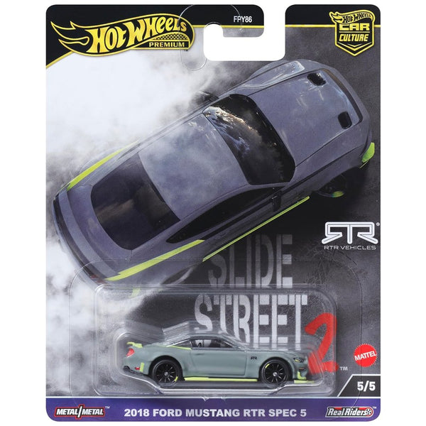 Hot Wheels - 2018 Ford Mustang RTR Spec 5 - 2024 Slide Street 2 Series - Top CollectiblesDiecastHot Wheels