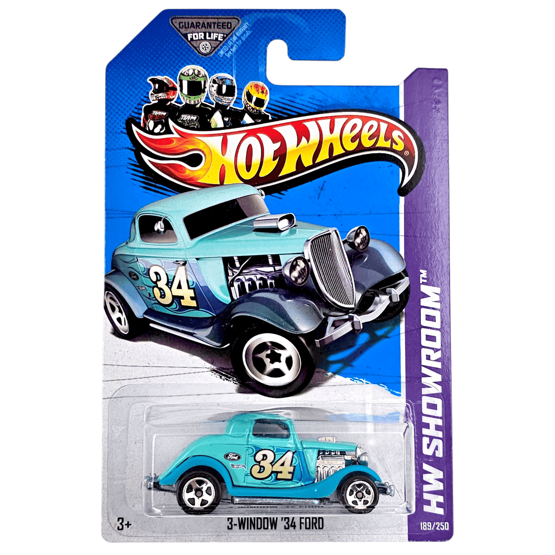Hot Wheels - '34 Ford 3 - Window - 2013 *Card Variation* - Top CollectiblesDiecastHot Wheels