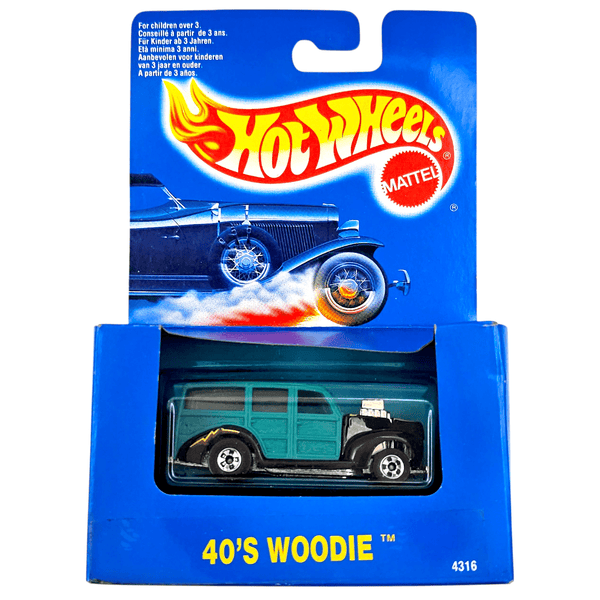 Hot Wheels - '40 Woodie - 1993 *Exclusive International Packaging* - Top CollectiblesDiecastHot Wheels