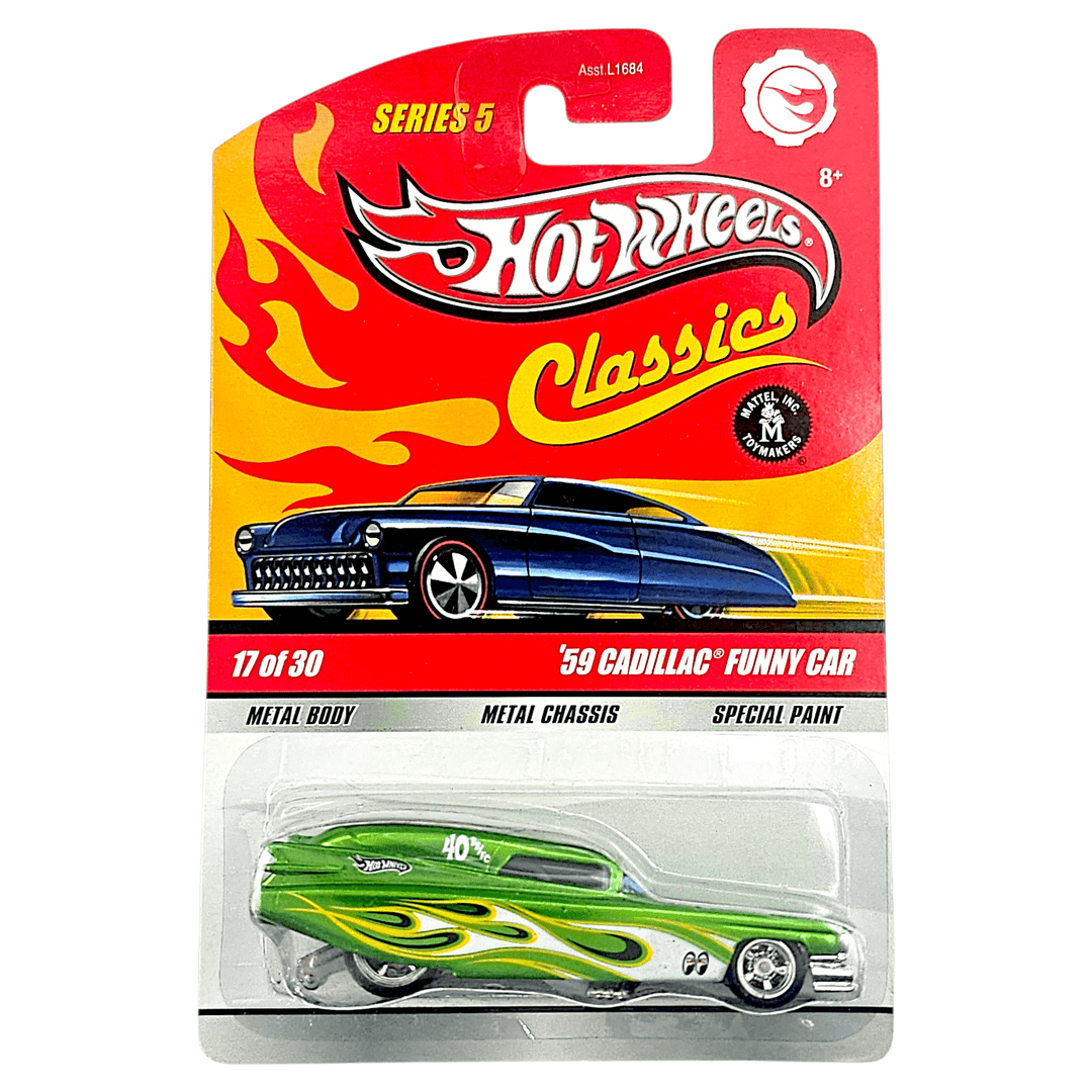 Hot Wheels - '59 Cadillac Funny Car - 2009 Classics Series 5 *Real Riders Chase* - Top CollectiblesDiecastHot Wheels