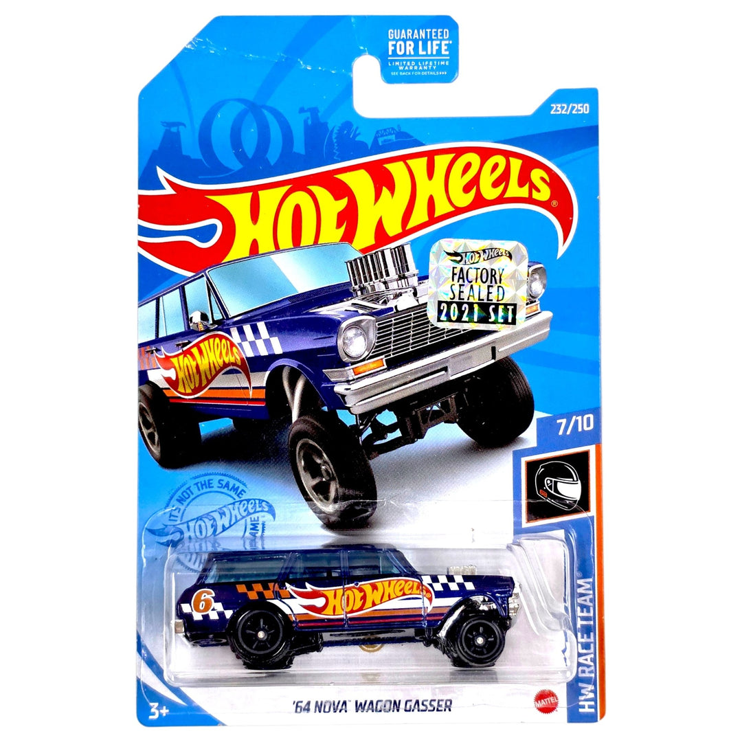 Hot Wheels - '64 Nova Wagon Gasser - 2021 *Super Treasure Hunt* - Top CollectiblesDiecastHot Wheels