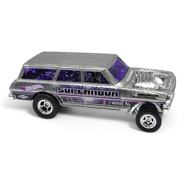Hot Wheels - '64 Nova Wagon Gasser - 2023 *Zamac - Real Riders Custom* - Top CollectiblesDiecastHot Wheels