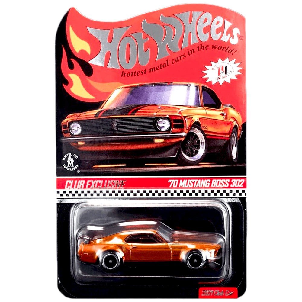 Hot Wheels - '70 Mustang Boss 302 w/ Patch & Button - 2021 *Red Line Club Exclusive* - Top CollectiblesDiecastHot Wheels