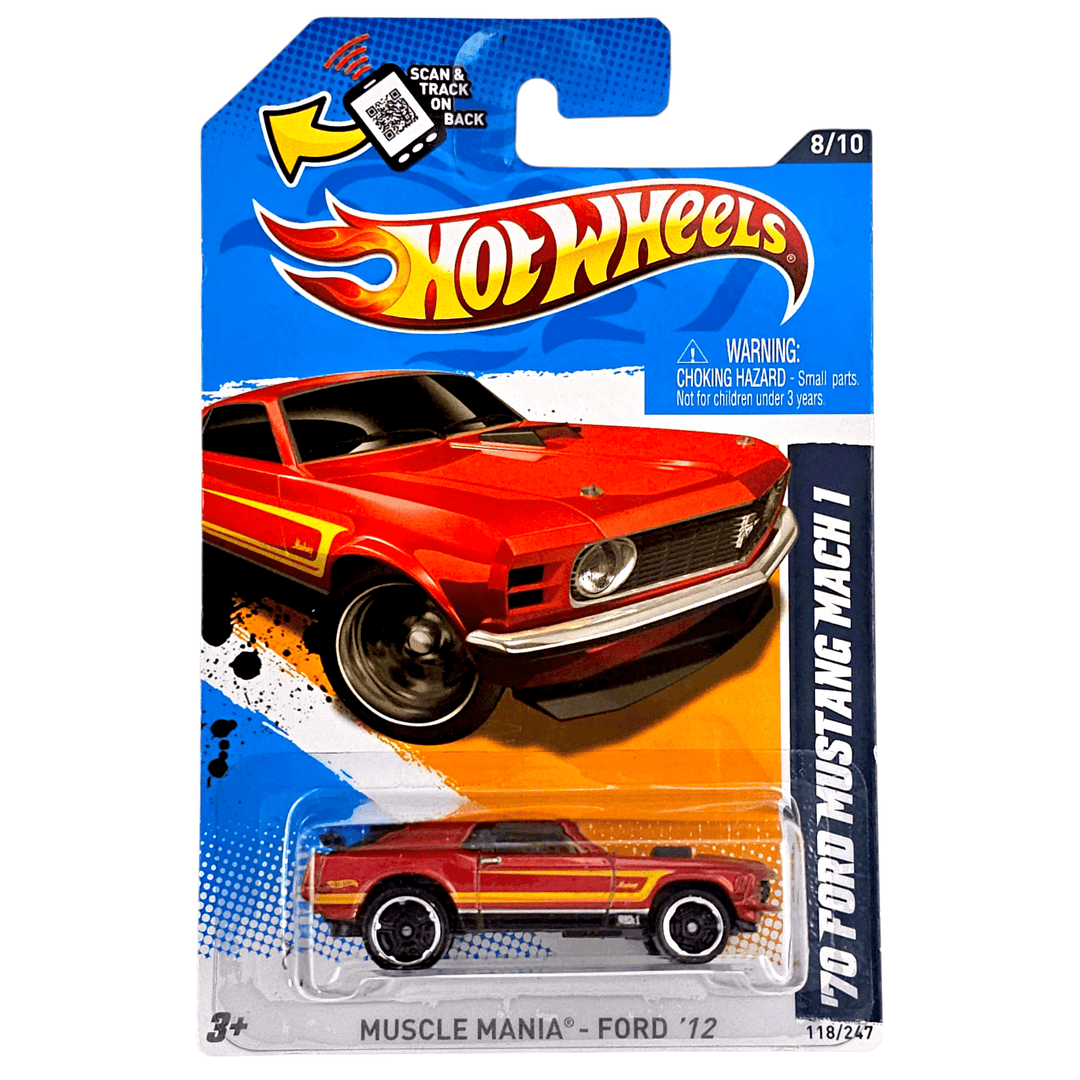 Hot Wheels - '70 Mustang Mach 1 - 2012 *Card Variation* - Top CollectiblesDiecastHot Wheels
