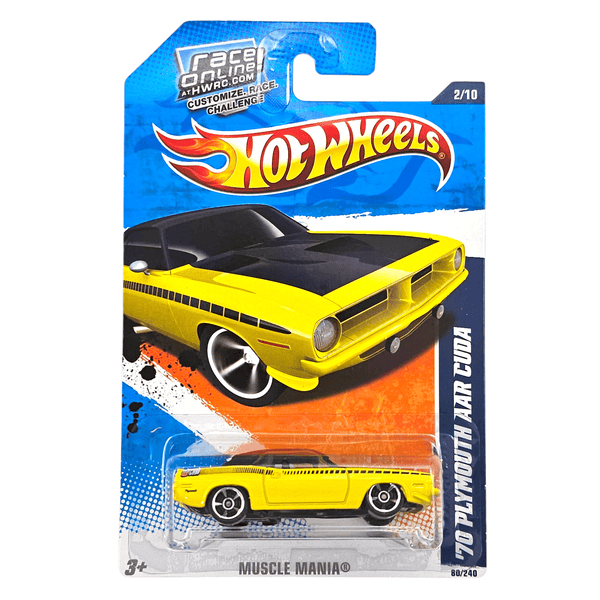 Hot Wheels - '70 Plymouth AAR Cuda - 2010 *Card Variation* - Top CollectiblesDiecastHot Wheels