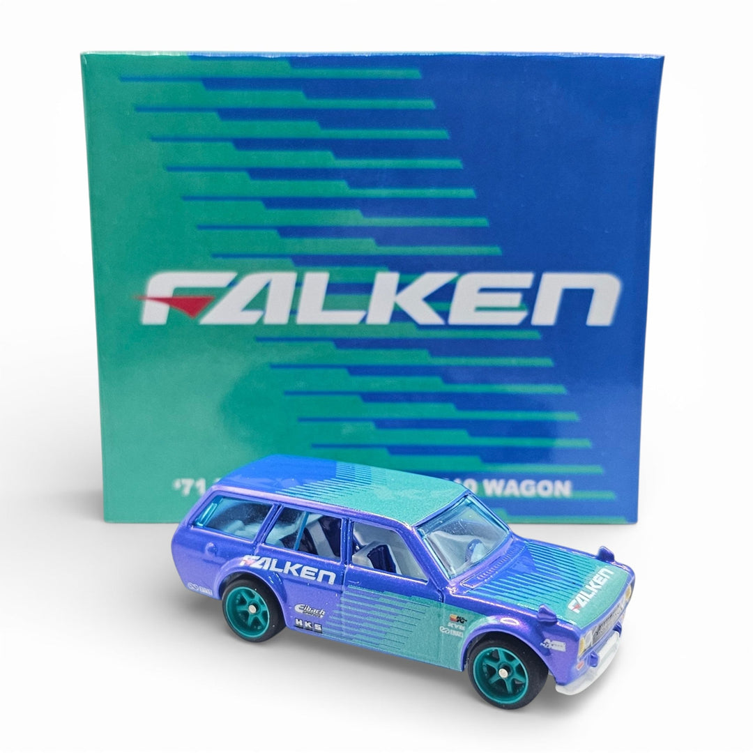 Hot Wheels - '71 Datsun Bluebird 510 Wagon "Falken" w/ LED Lighting *Custom* - Top CollectiblesDiecastHot Wheels