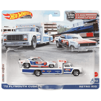 Hot Wheels - '72 Plymouth Cuda FC & Retro Rig - 2022 Team Transport Series - Top CollectiblesDiecastHot Wheels