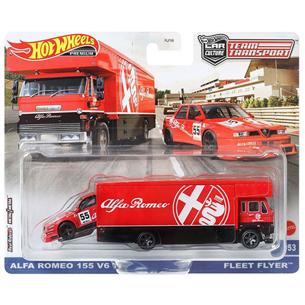 Hot Wheels - Alfa Romeo 155 &amp; Fleet Flyer - 2023 Team Transport Series - Top CollectiblesDiecastHot Wheels