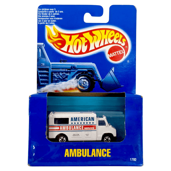Hot Wheels - Ambulance - 1991 *Exclusive International Packaging* - Top CollectiblesDiecastHot Wheels